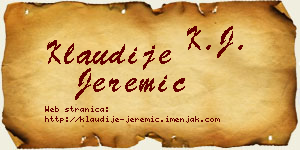Klaudije Jeremić vizit kartica